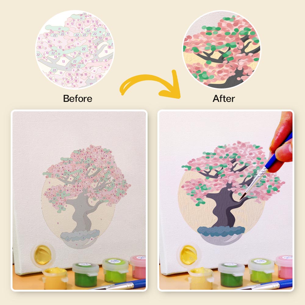 Paint by Numbers – 6 Mini Paintings | Bonsai Trees Set