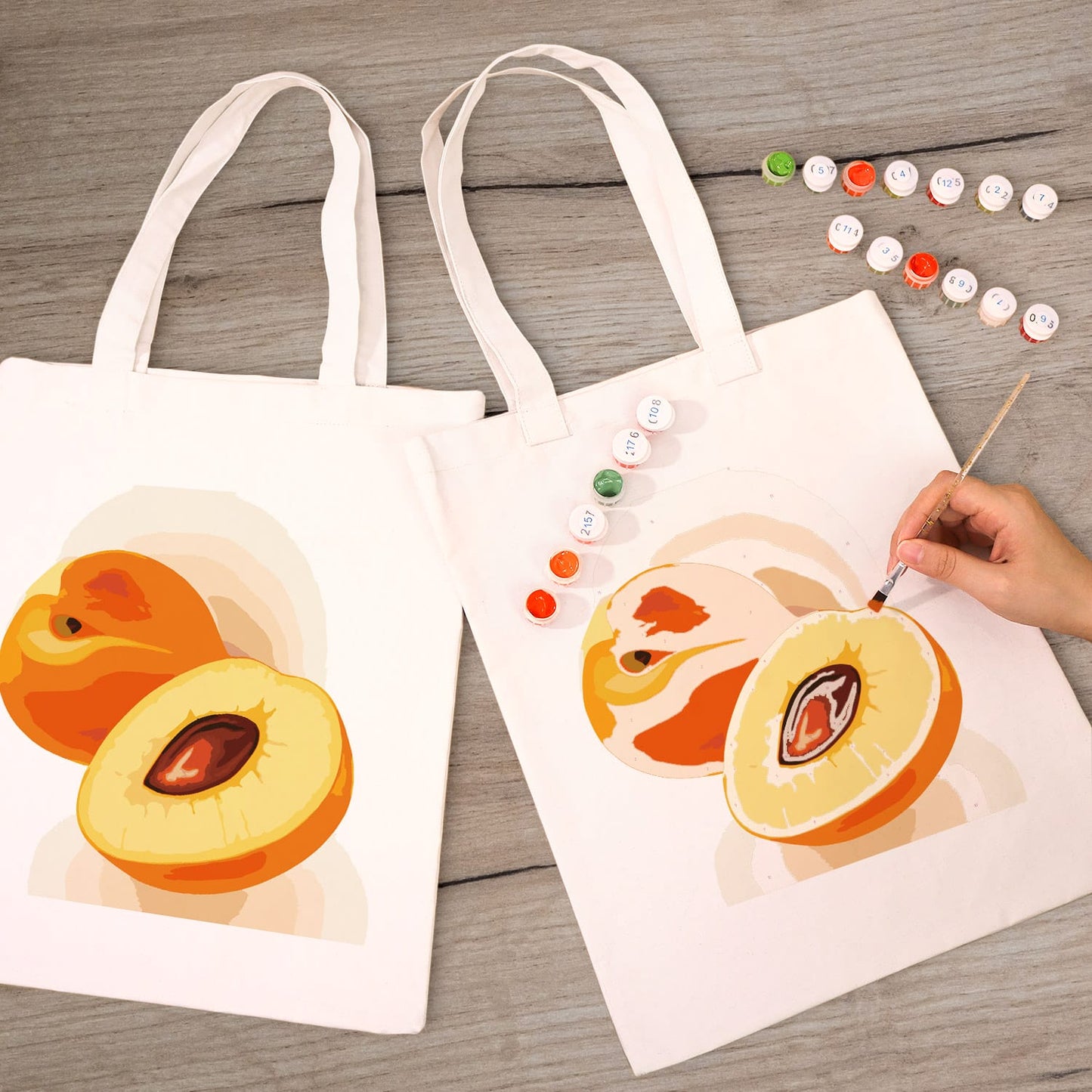 Paint by Numbers - DIY Totebag | Peach Delight