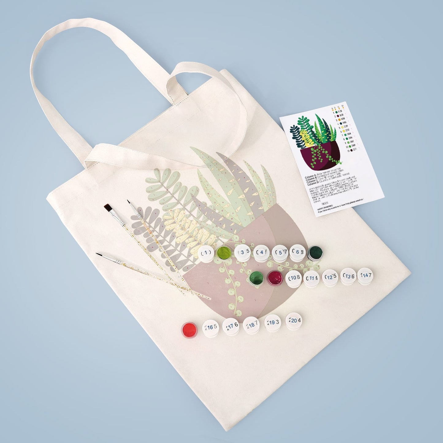 Paint by Numbers - DIY Totebag | Succulent Garden