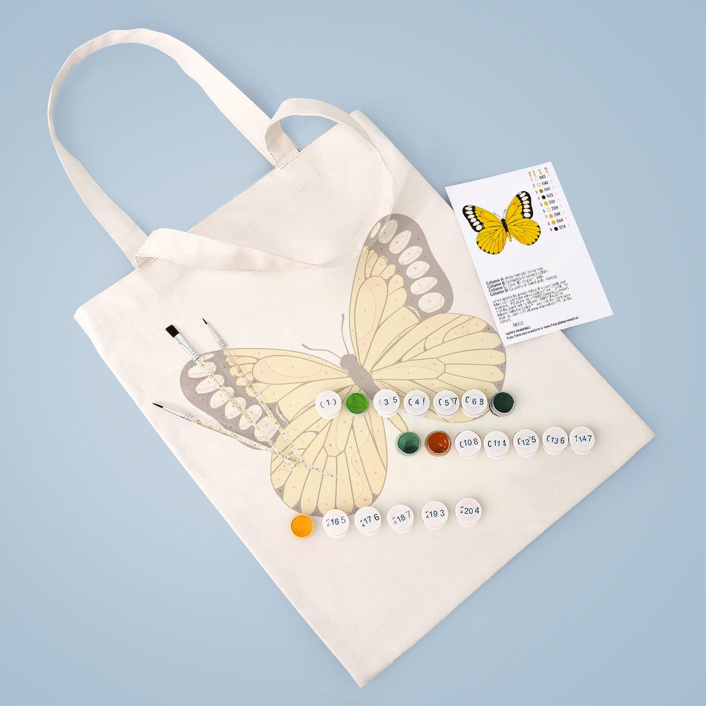 Paint by Numbers – DIY Totebag | Golden Butterfly
