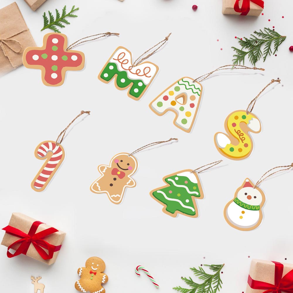 Paint by Numbers – 8 Christmas Ornaments – Gingerbread Cookies & Festive Treats Set