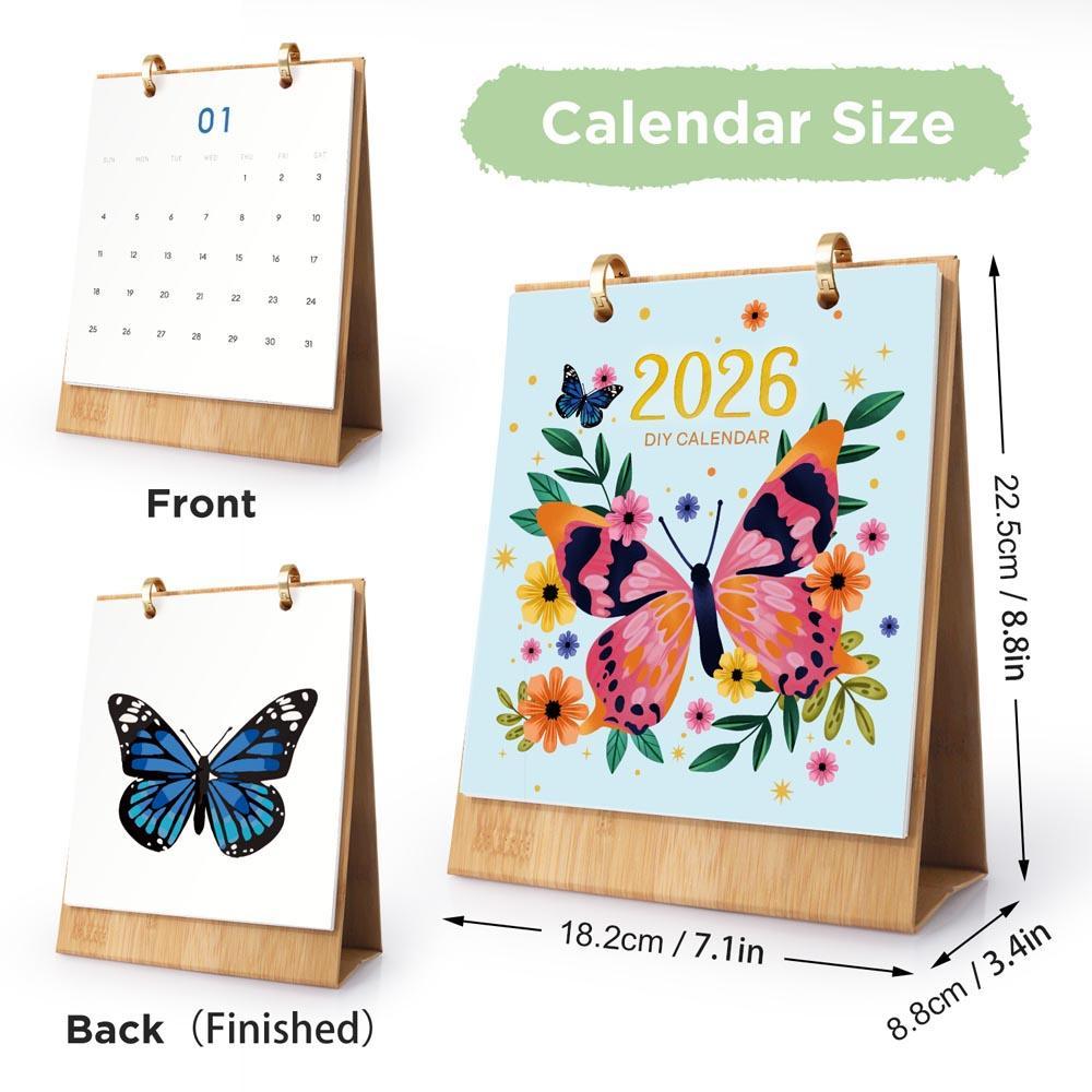 Paint by Numbers - 2026 Desk Calendar - Butterfly Collection