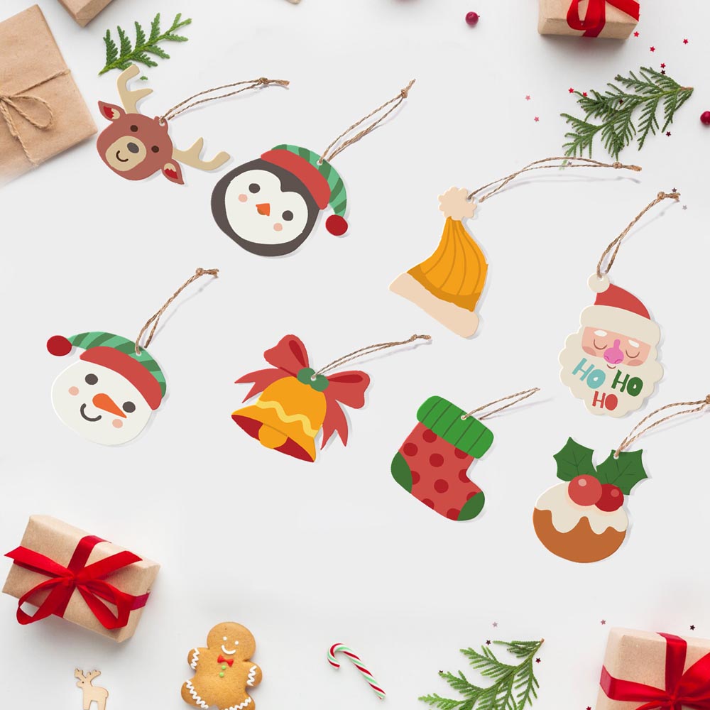 Paint by Numbers – 8 Christmas Ornaments – Reindeer, Penguin & Festive Friends Set