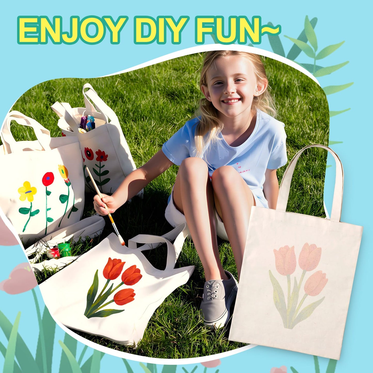 Paint by Numbers – DIY Totebag | Tulip Bloom