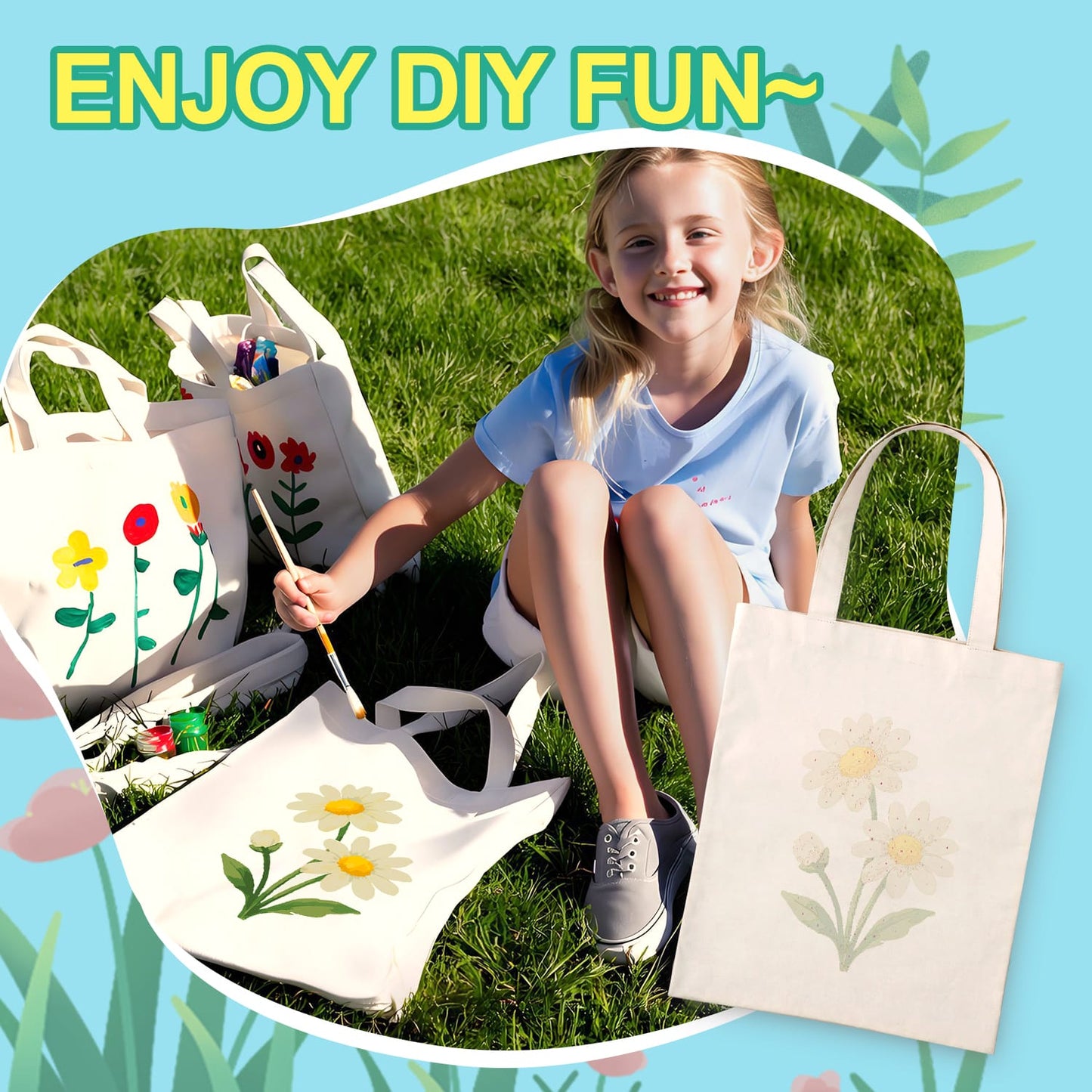 Paint by Numbers – DIY Totebag | Daisy Delight