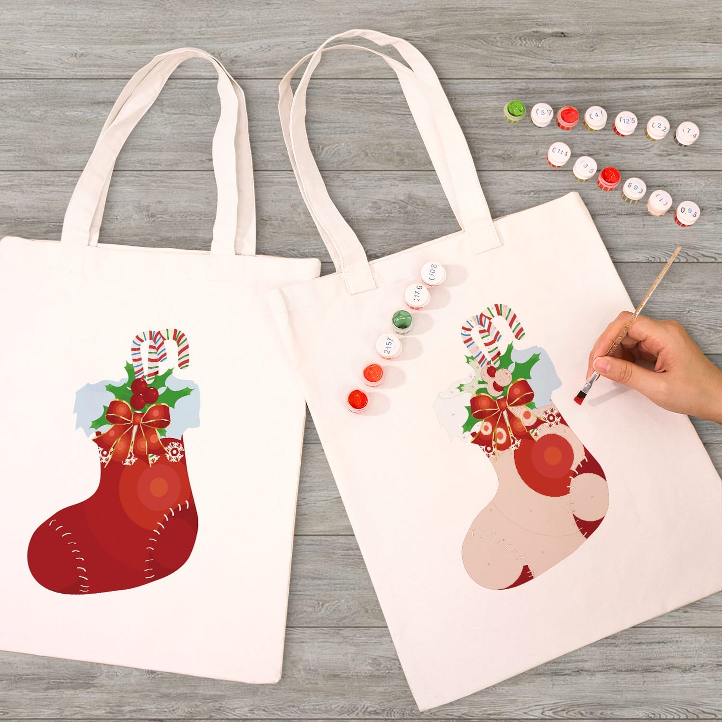 Paint by Numbers – DIY Totebag | Christmas Stocking