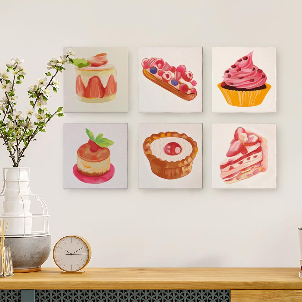 Paint by Numbers – 6 Mini Paintings | Sweet Treats Set
