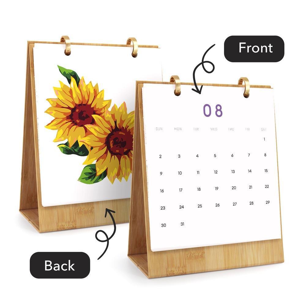 Paint by Numbers - 2026 Desk Calendar - Blooming Beauties