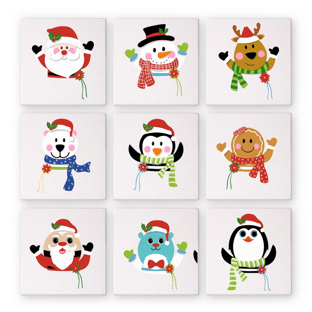 Paint by Numbers – 9 Mini Paintings | Christmas Friends Set