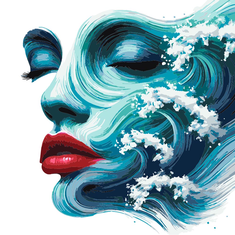 Paint by Numbers - Wave Face Portrait