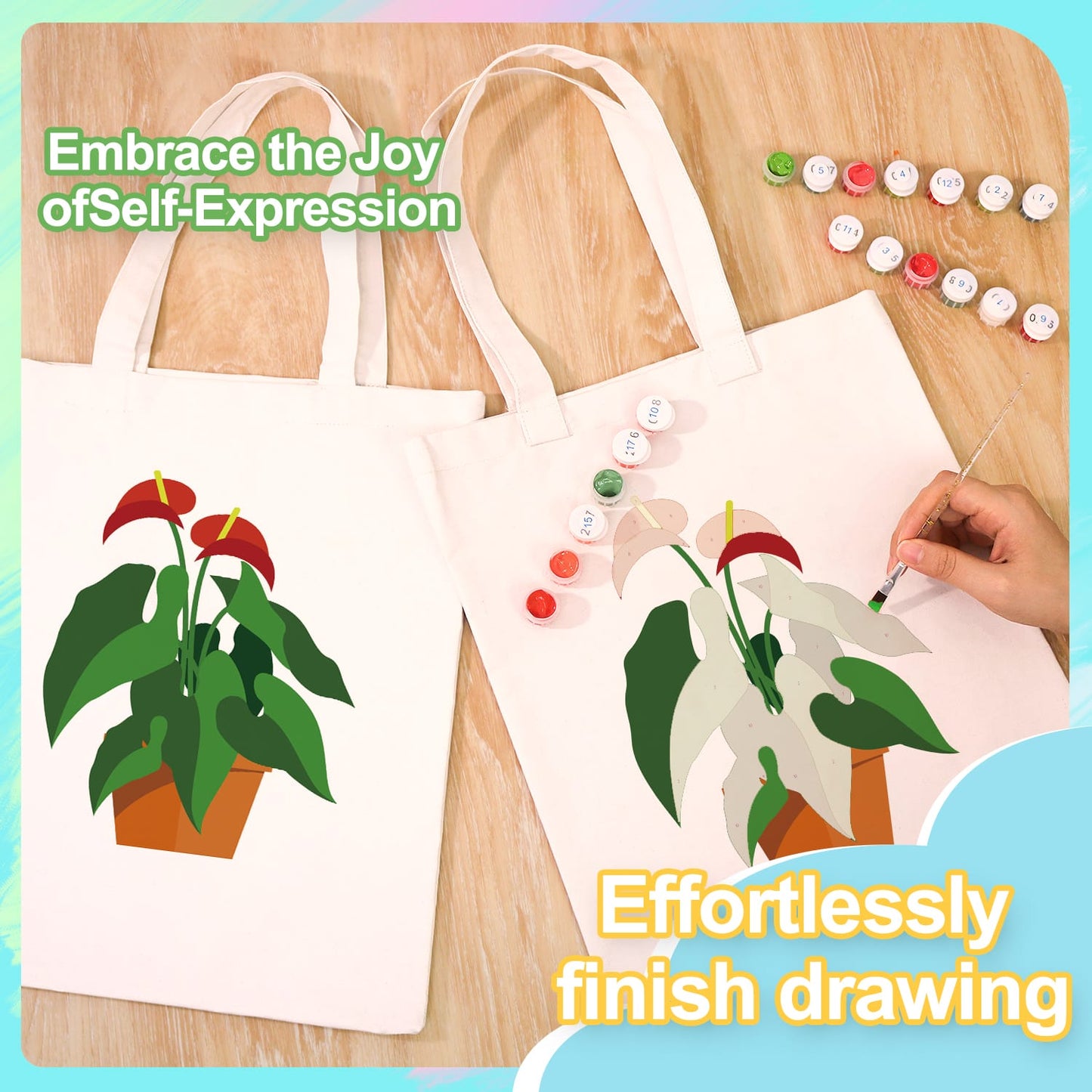 Paint by Numbers – DIY Totebag | Potted Charm