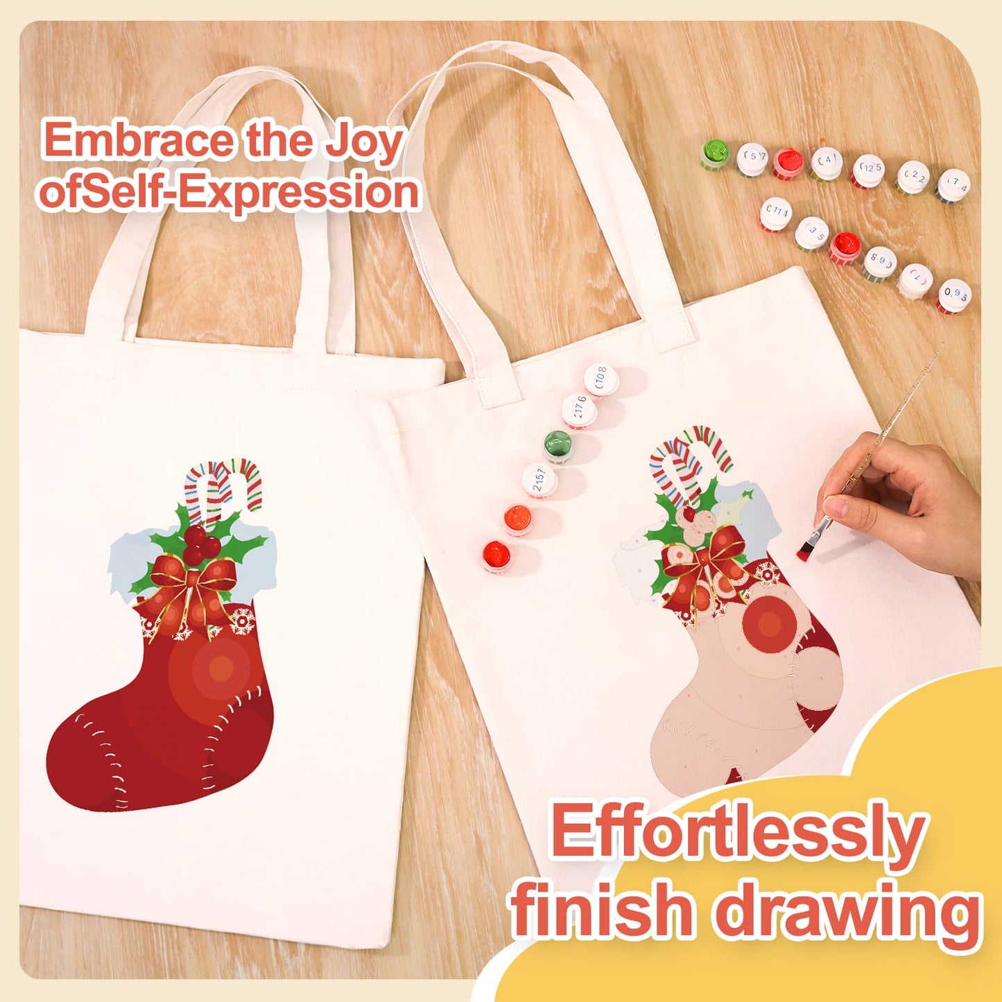 Paint by Numbers – DIY Totebag | Christmas Stocking