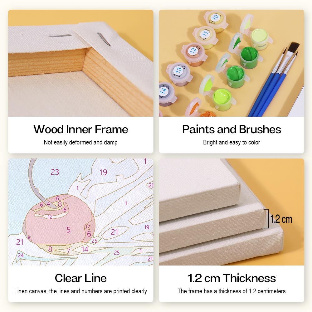 Paint by Numbers – 6 Mini Paintings | Retro Ice Cream & Drinks Set