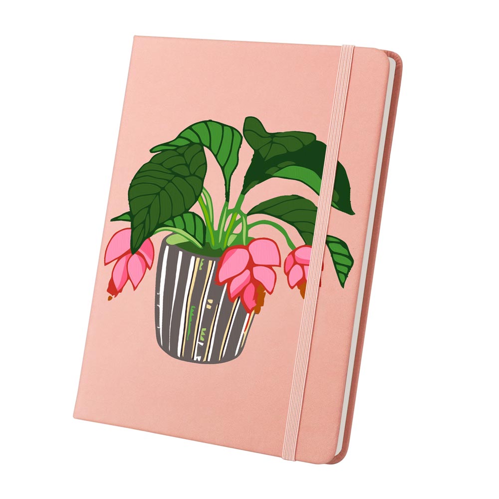 Paint by Numbers Hardcover Journal Notebook - Flowering Potted Plant
