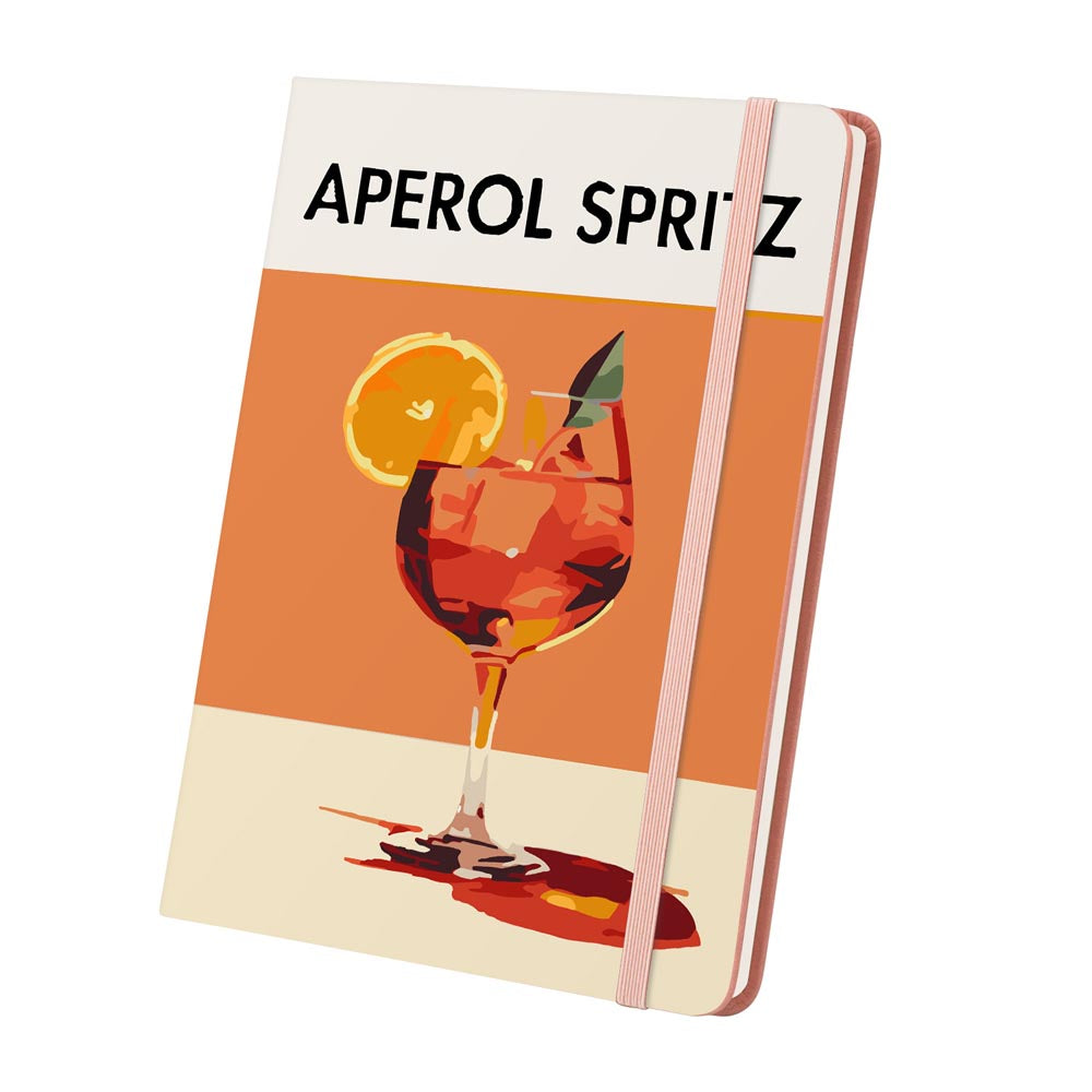 Paint by Numbers Hardcover Journal Notebook - Aperol Spritz Cocktail