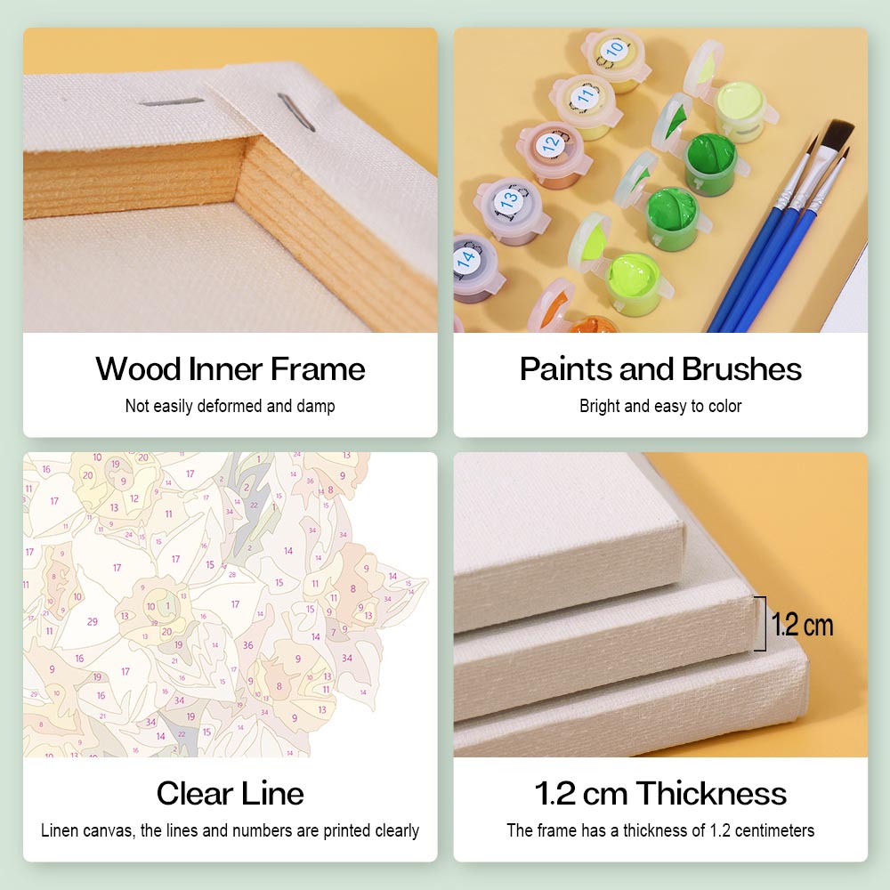 Paint by Numbers – 6 Mini Paintings | Floral Favorites Set