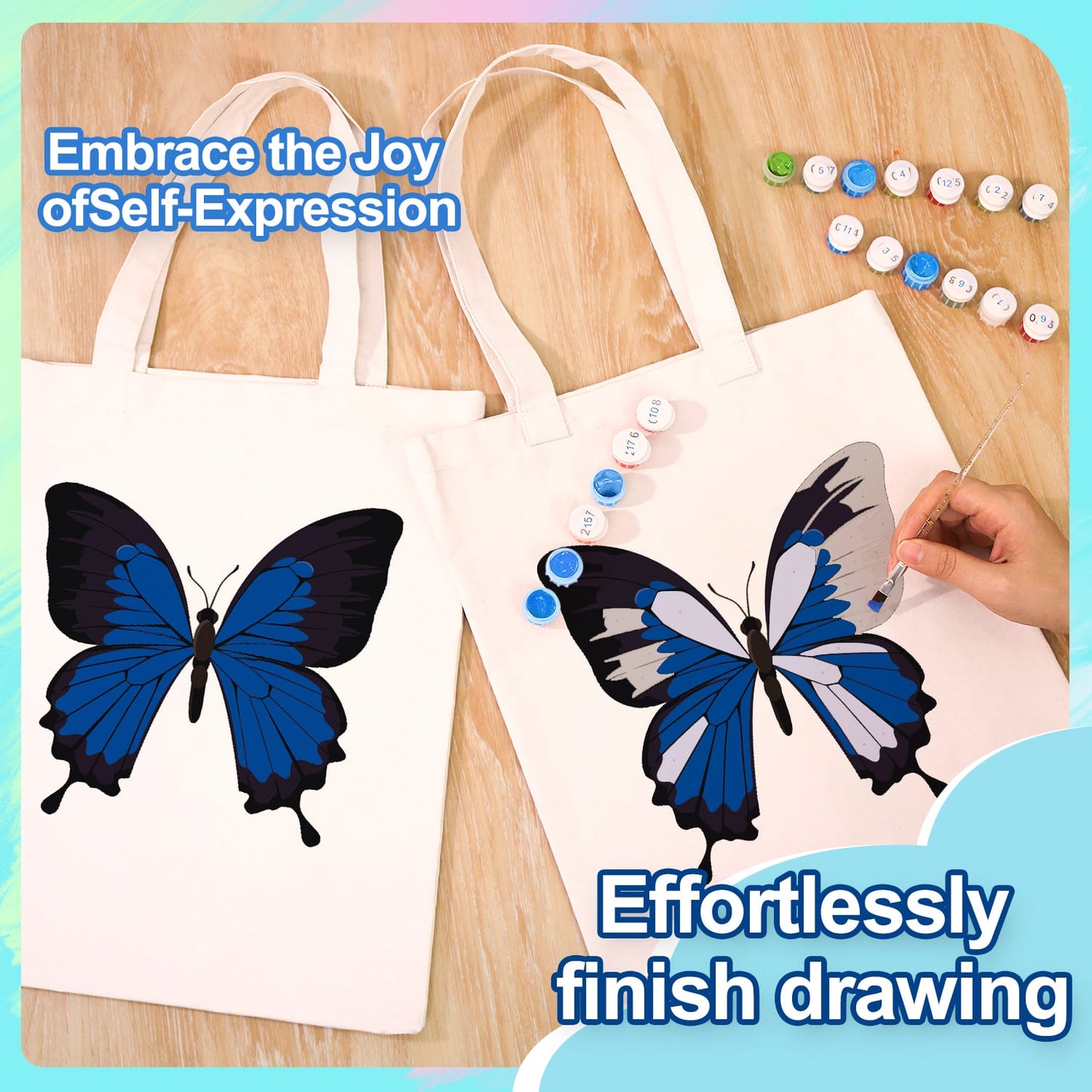 Paint by Numbers – DIY Totebag | Blue Majesty
