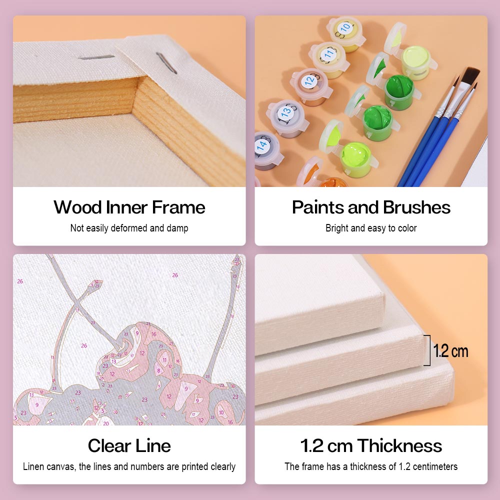 Paint by Numbers – 6 Mini Paintings | Disco Fruit Pop Art Set