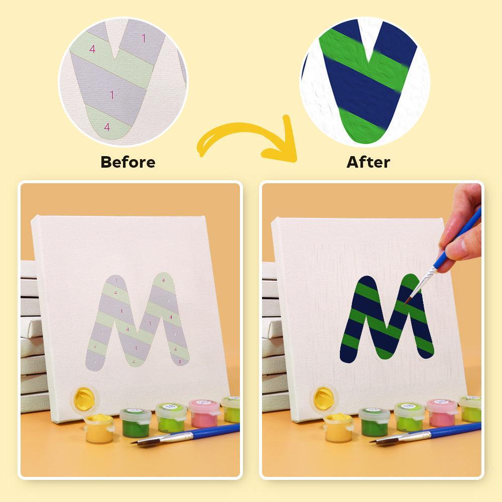 Paint by Numbers β Alphabet Painting Kit | A to Z Jungle Stripes & Dots