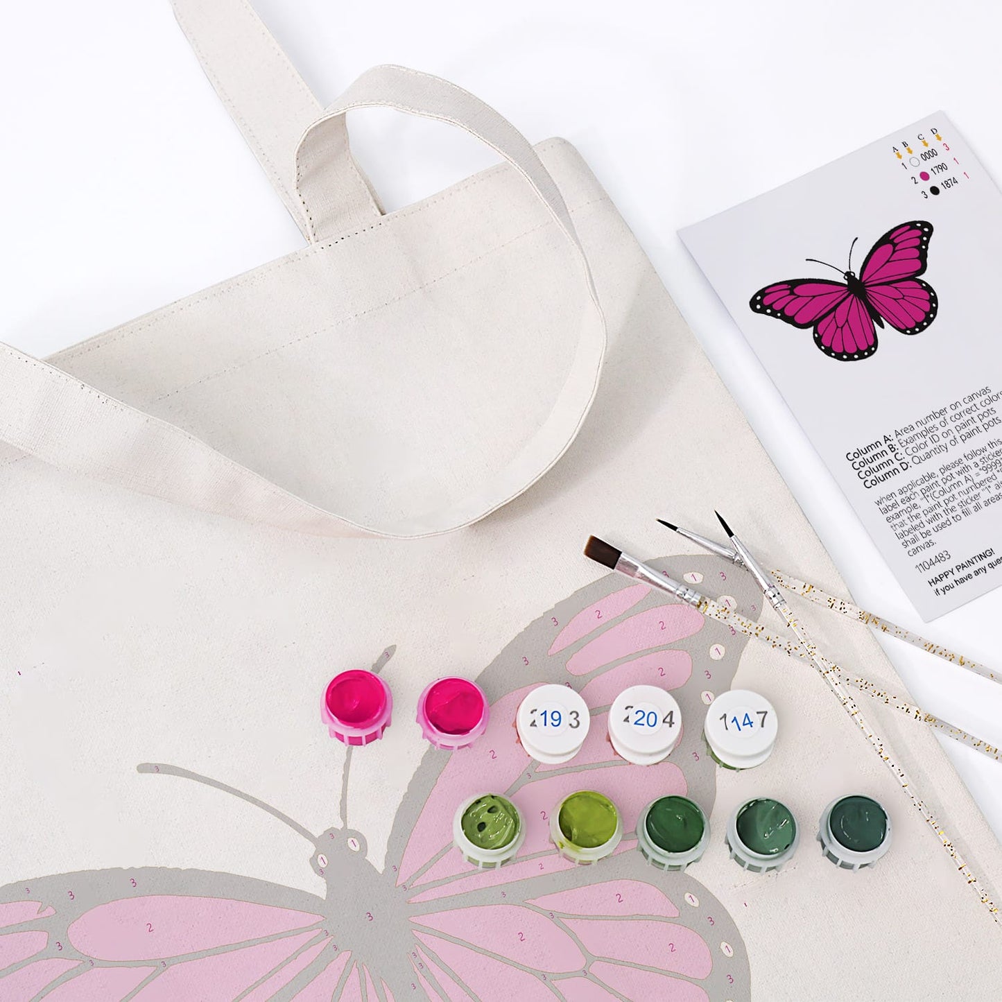 Paint by Numbers – DIY Totebag | Butterfly Charm