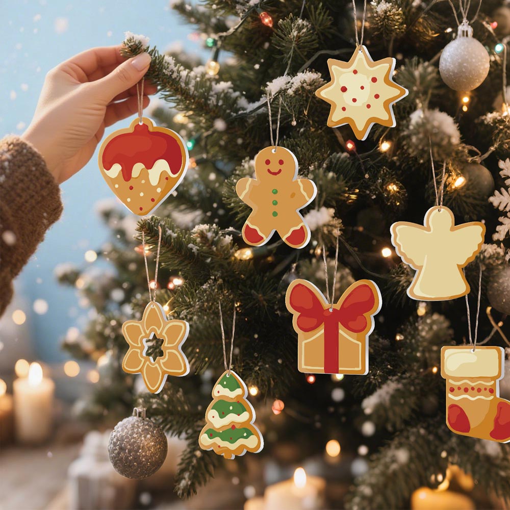 Paint by Numbers – 8 Christmas Ornaments – Angel, Gingerbread & Festive Cookie Set