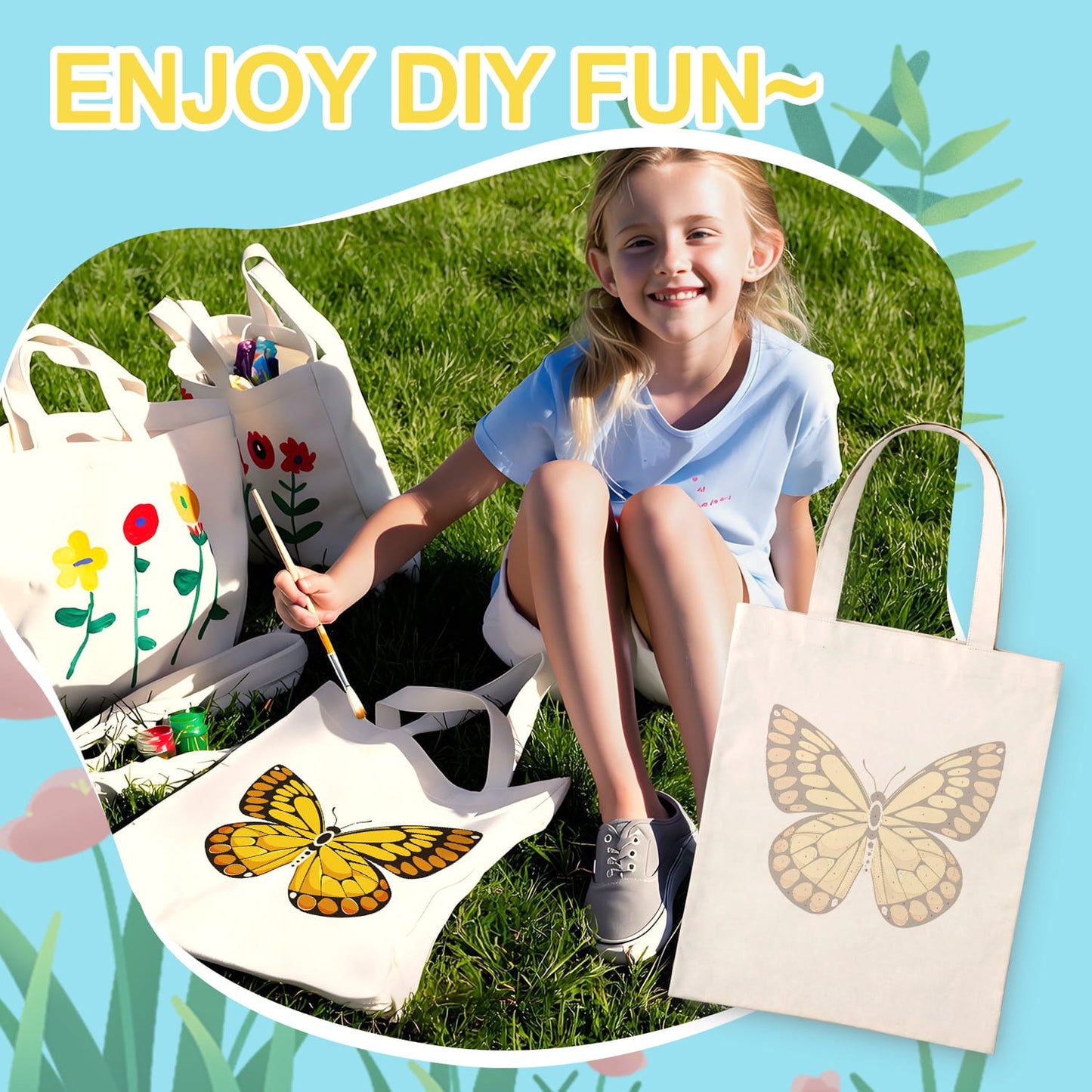 Paint by Numbers – DIY Totebag | Golden Butterfly