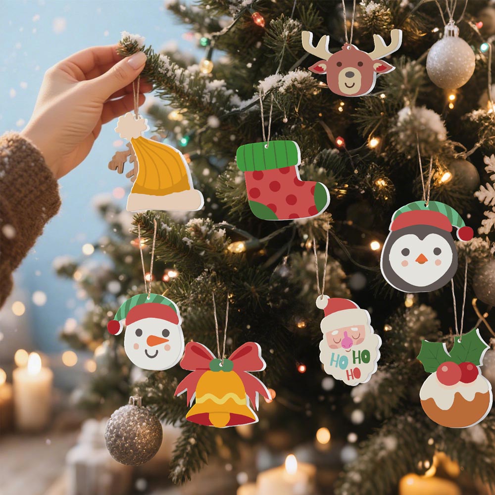 Paint by Numbers – 8 Christmas Ornaments – Reindeer, Penguin & Festive Friends Set