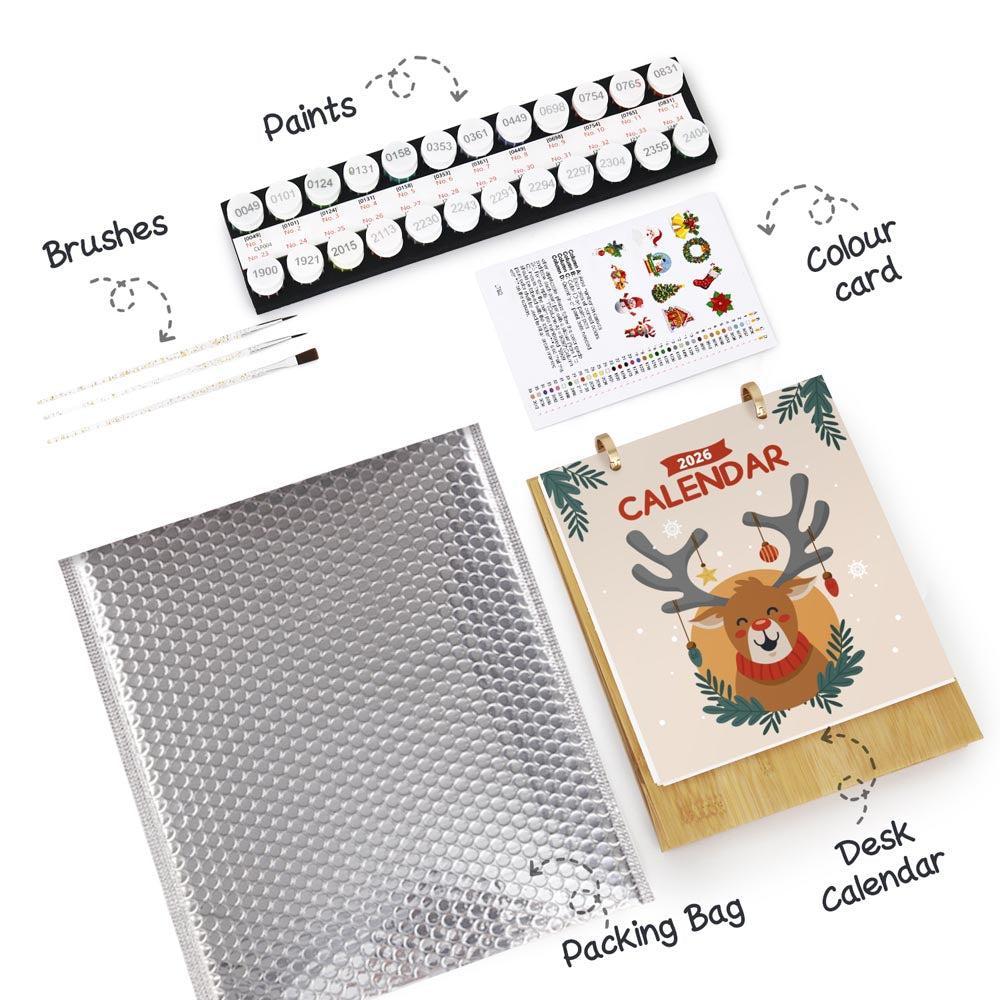 Paint by Numbers - 2026 Desk Calendar - Christmas Time