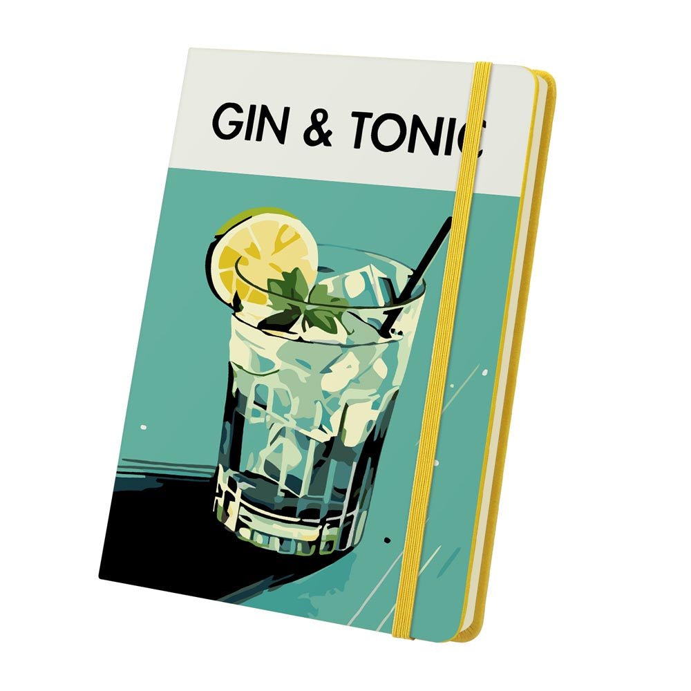 Paint by Numbers Hardcover Journal Notebook - Gin & Tonic Cocktail