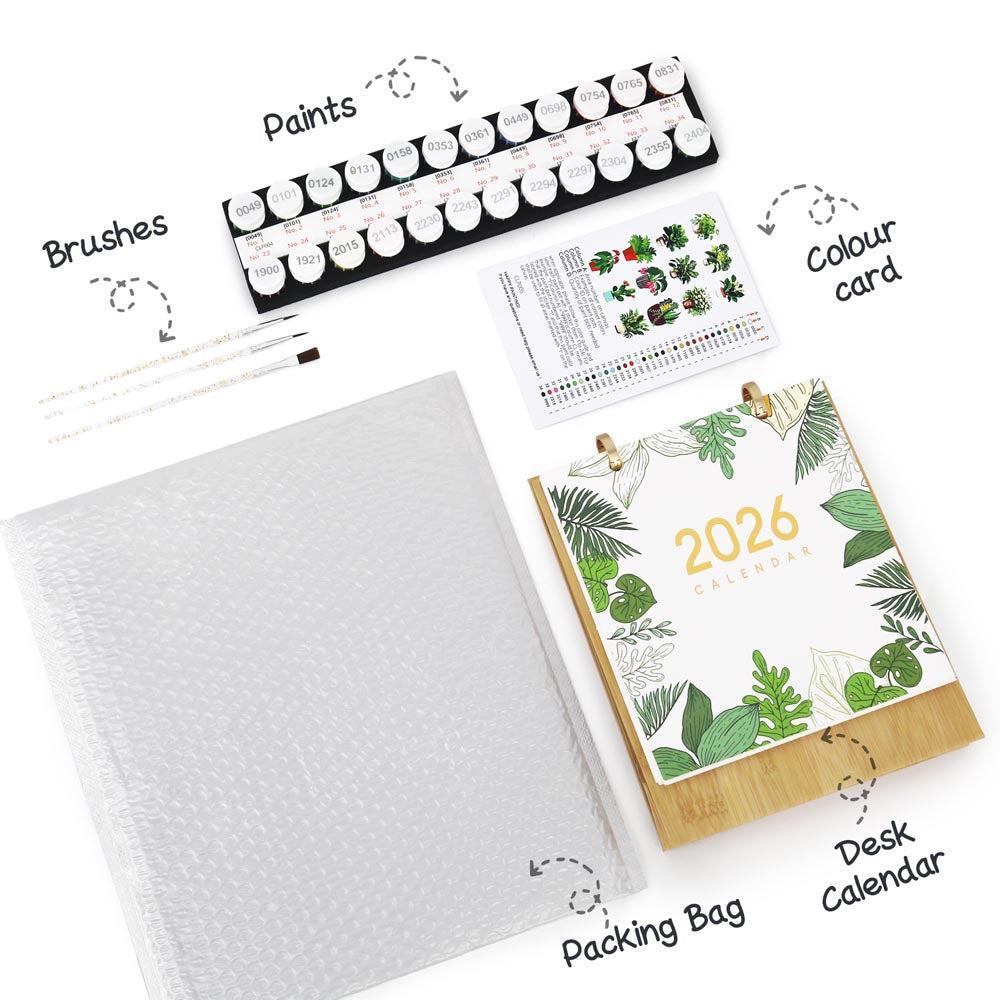 Paint by Numbers - 2026 Desk Calendar - Houseplant Haven