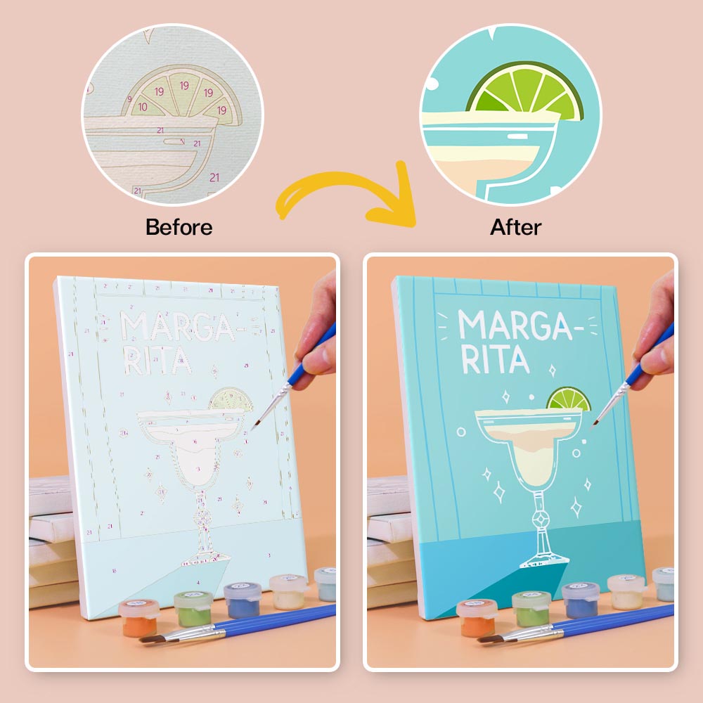 Paint by Numbers – 6 Mini Paintings | Pop Art Cocktail Classics