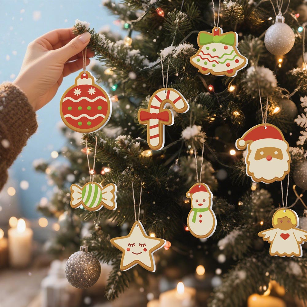 Paint by Numbers – 8 Christmas Ornaments – Santa, Snowman & Sweet Holiday Treats Set