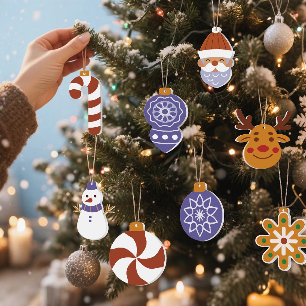 Paint by Numbers – 8 Christmas Ornaments – Reindeer, Snowman & Winter Baubles Set
