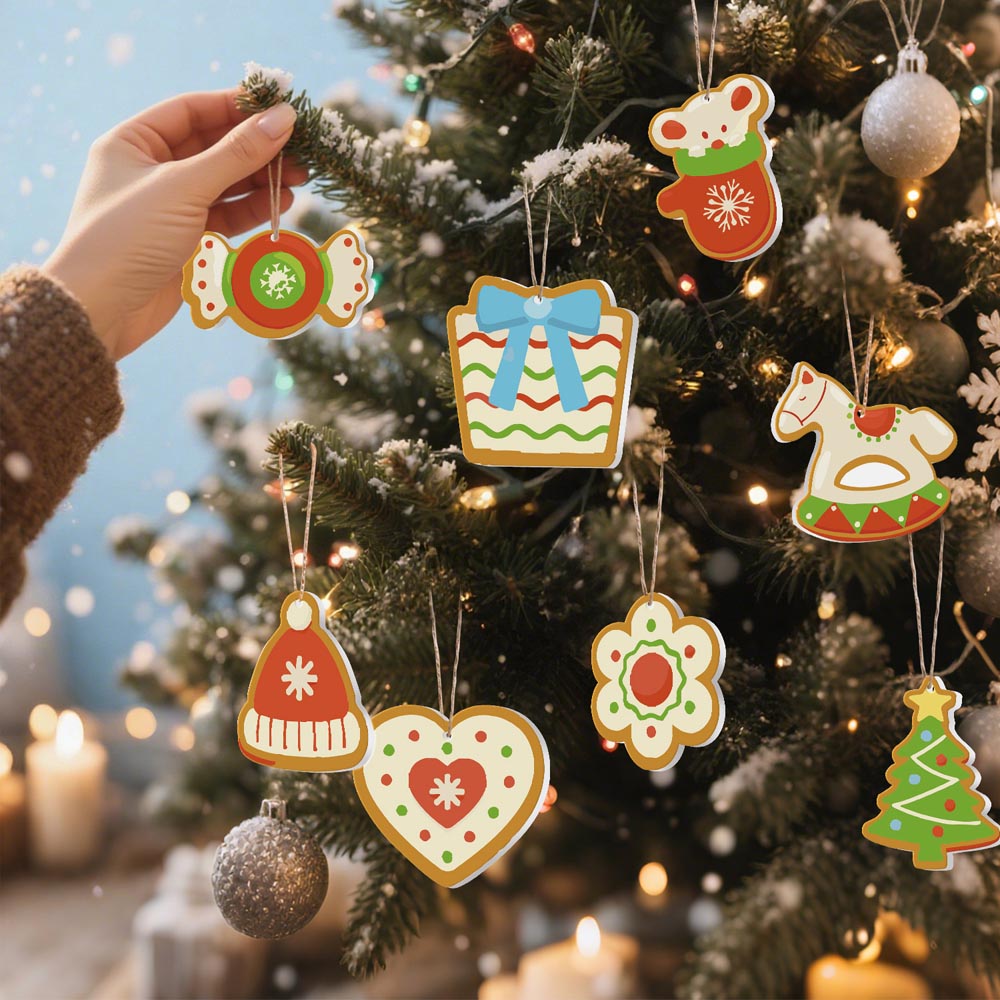 Paint by Numbers – 8 Christmas Ornaments – Mittens, Rocking Horse & Holiday Treats Set