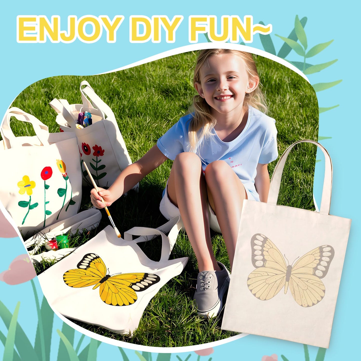 Paint by Numbers – DIY Totebag | Golden Butterfly