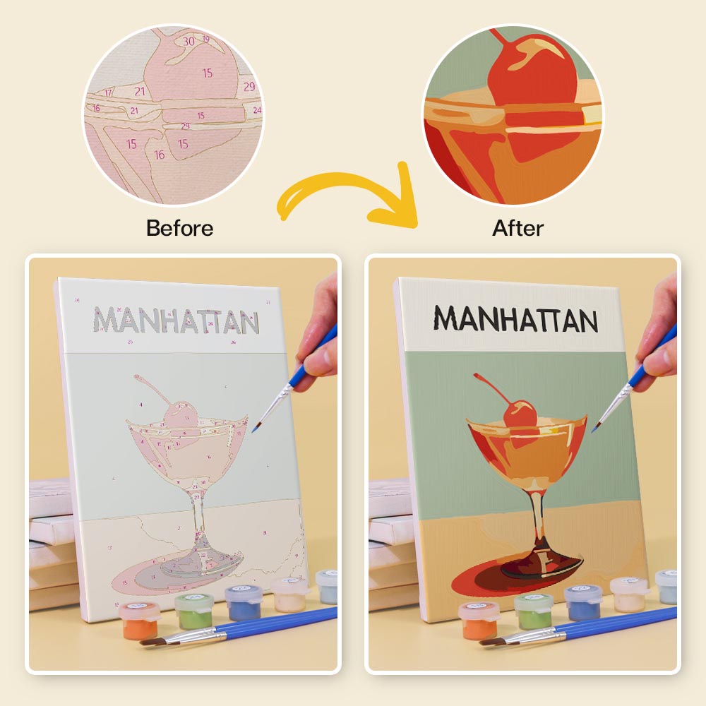 Paint by Numbers – 6 Mini Paintings | Elegant Cocktails Set