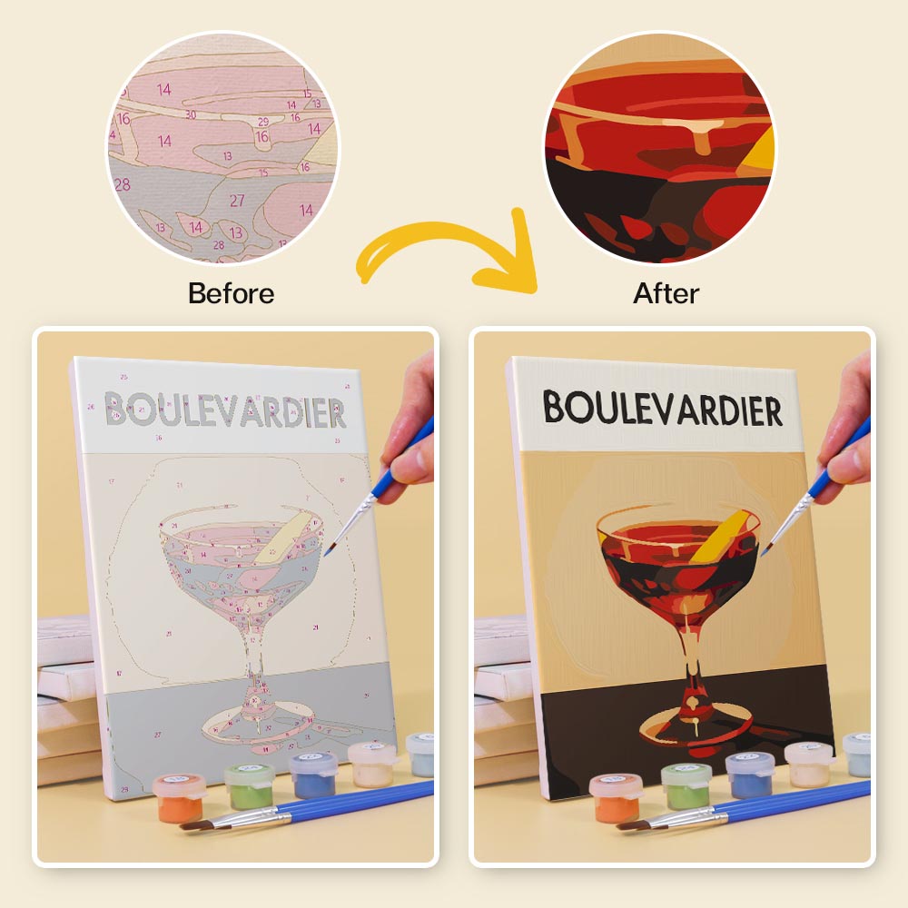Paint by Numbers – 6 Mini Paintings | Elegant Cocktails Set