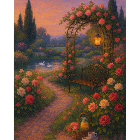 Paint by Numbers - Evening Stroll in the Rose Garden