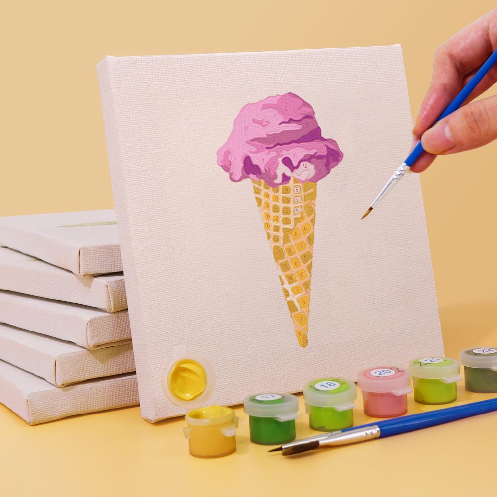 Paint by Numbers – 6 Mini Paintings | Ice Cream & Treats Set