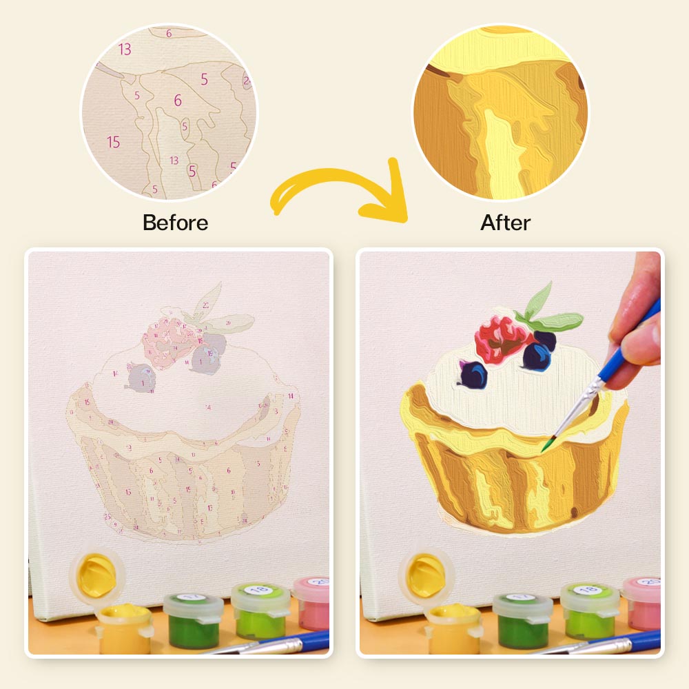 Paint by Numbers – 6 Mini Paintings | Ice Cream & Treats Set