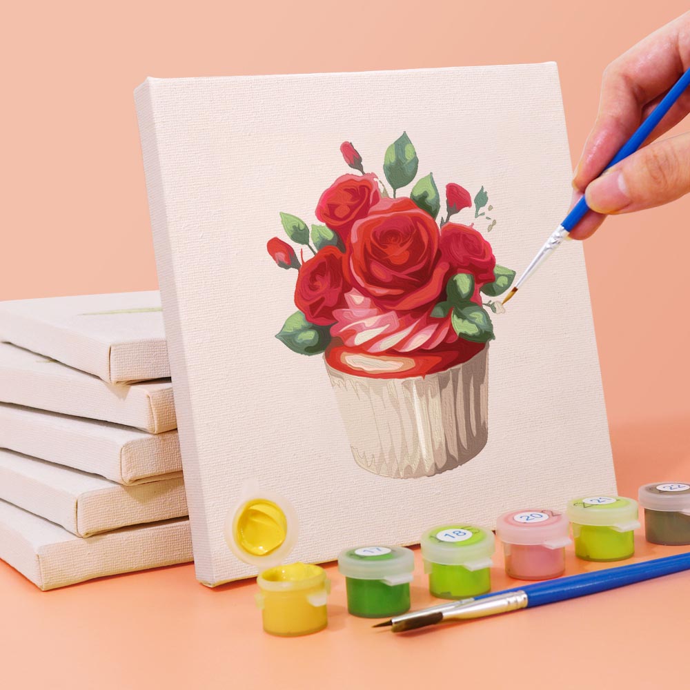 Paint by Numbers – 6 Mini Paintings | Romantic Roses Set