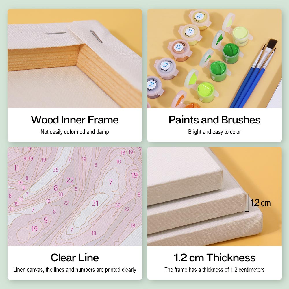 Paint by Numbers – 6 Mini Paintings | Romantic Roses Set