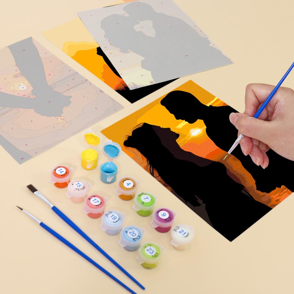 Paint by Numbers – 6 Mini Paintings | Sunset Romance Set
