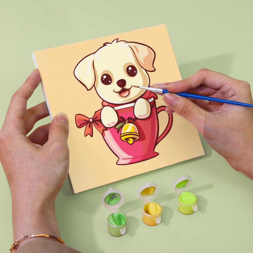 Paint by Numbers – 6 Mini Paintings | Christmas Dogs Set