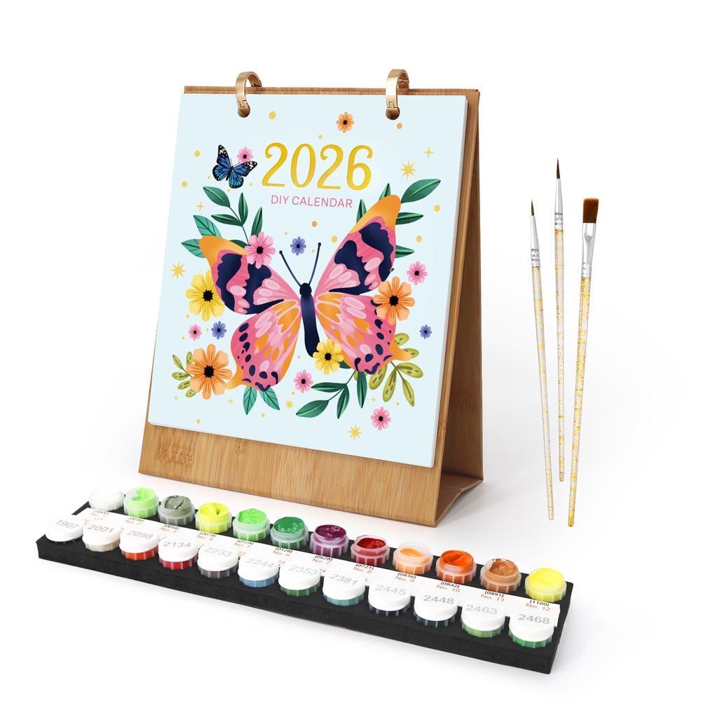 Paint by Numbers - 2026 Desk Calendar - Butterfly Collection