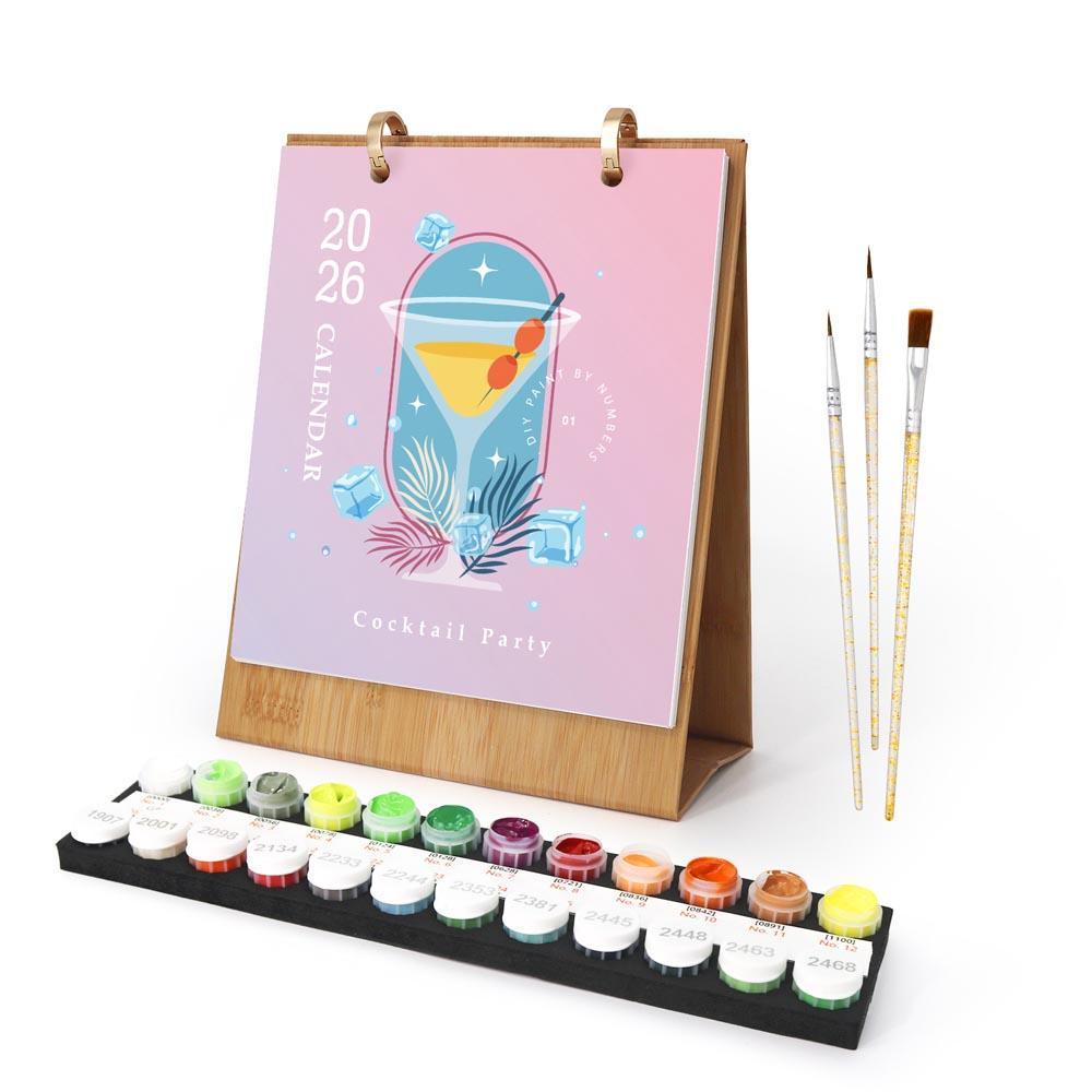 Paint by Numbers - 2026 Desk Calendar - Colorful Cocktails