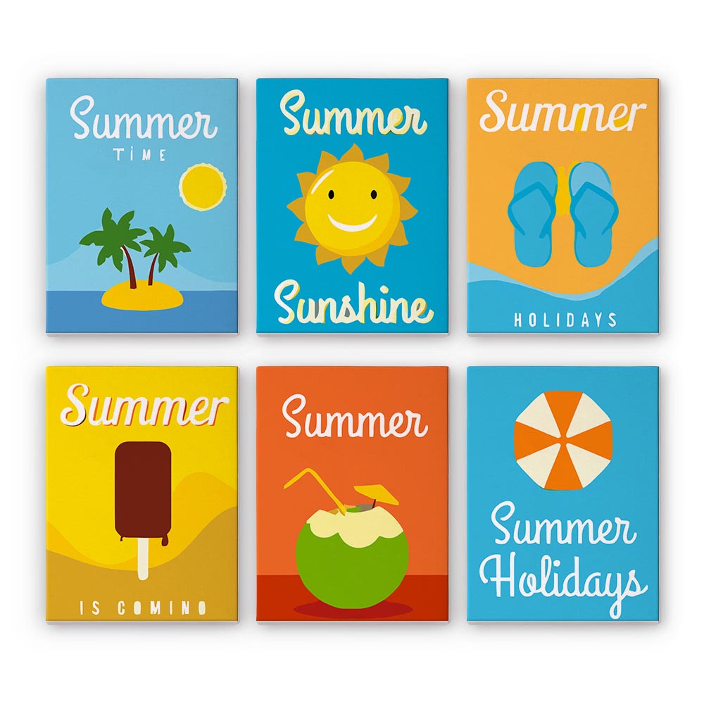 Paint by Numbers – 6 Mini Paintings | Happy Summer Moments Set