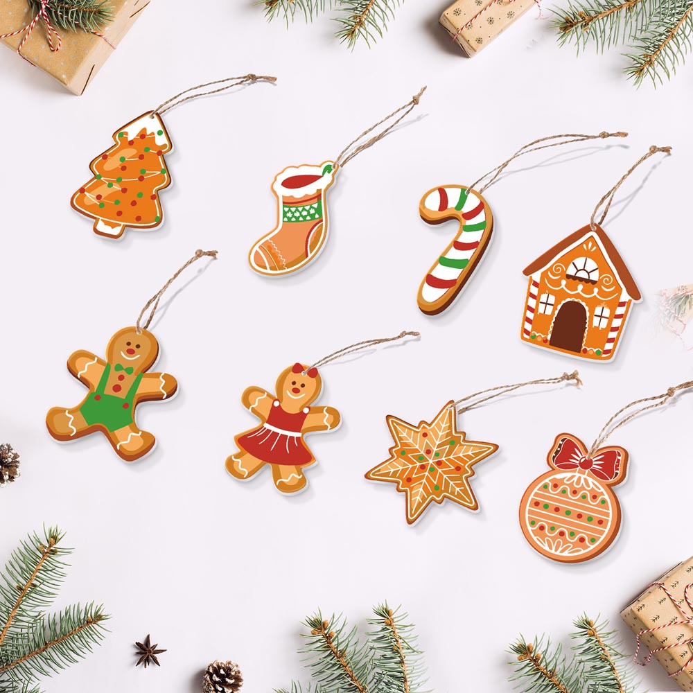 Paint by Numbers – 8 Christmas Ornaments – Gingerbread Family & Sweets Set