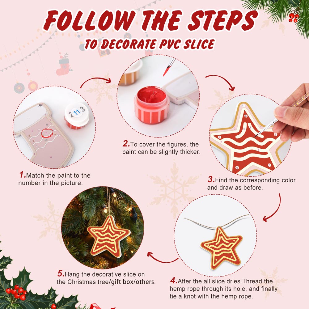 Paint by Numbers – 8 Christmas Ornaments – Nordic Charm & Woodland Set