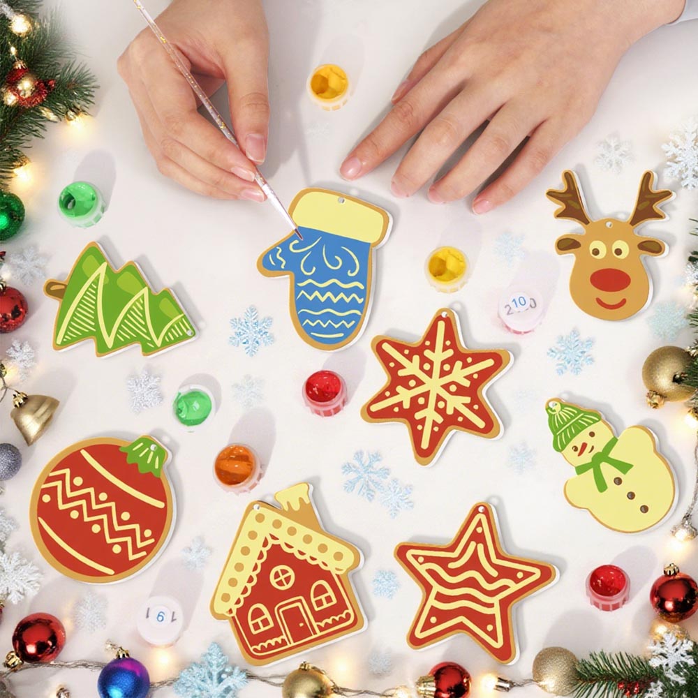 Paint by Numbers – 8 Christmas Ornaments – Nordic Charm & Woodland Set